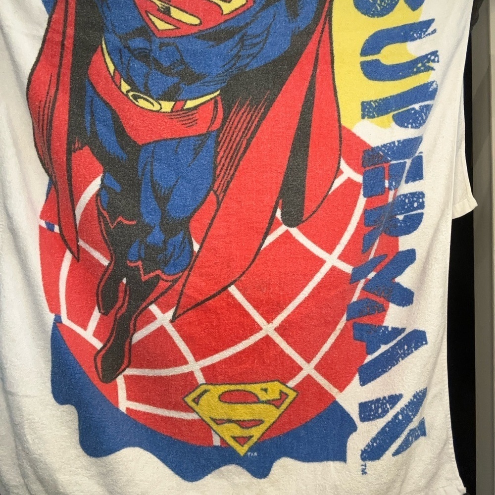 Superman Graphic Towel 1990's Superman Beach Towel RARE - Picture 4 of 12